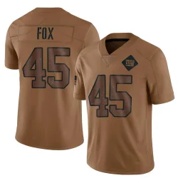 Youth Tomon Fox New York Giants No.45 Limited 2023 Salute To Service Jersey - Brown