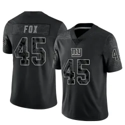 Youth Tomon Fox New York Giants No.45 Limited Reflective Jersey - Black