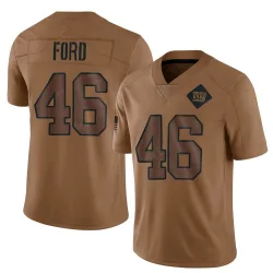 Youth Trace Ford New York Giants No.46 Limited 2023 Salute To Service Jersey - Brown