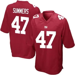 Youth Ty Summers New York Giants No.47 Game Alternate Jersey - Red