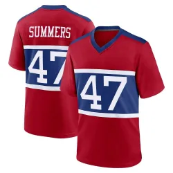Youth Ty Summers New York Giants No.47 Game Century Alternate Jersey - Red