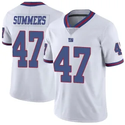 Youth Ty Summers New York Giants No.47 Limited Color Rush Jersey - White