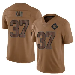 Youth Younghoe Koo New York Giants No.37 Limited 2023 Salute To Service Jersey - Brown