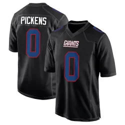 Youth Zacch Pickens New York Giants No.0 Game Carbon Fashion Jersey - Black
