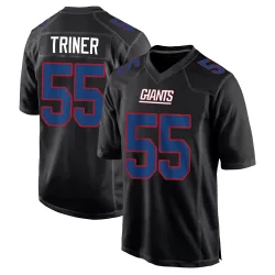 Youth Zach Triner New York Giants No.55 Game Carbon Fashion Jersey - Black
